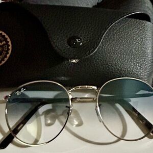 Ray-Ban Gradient Blue and Silver Round Sunglasses